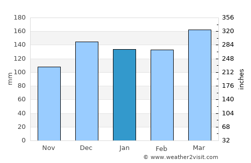 Meridian average rain in January