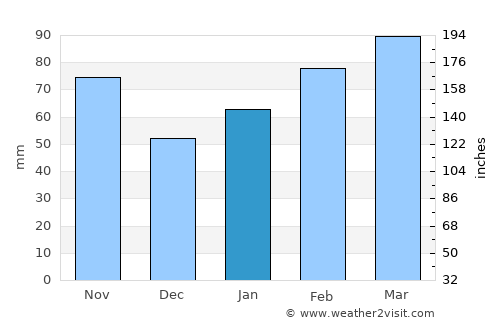 Merritt Island average rain in January