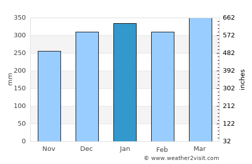 Mertoyudan average rain in January
