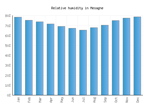 Mesagne relative humidity averages