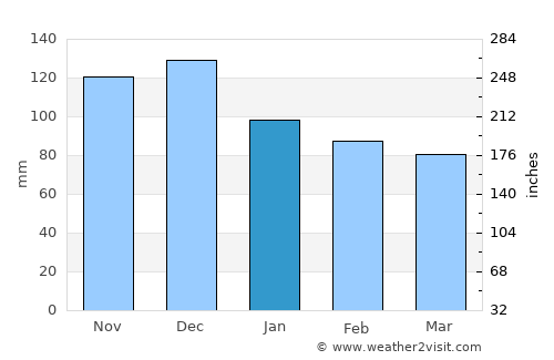 Metsovo average rain in January