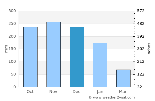 Miaga average rain in December
