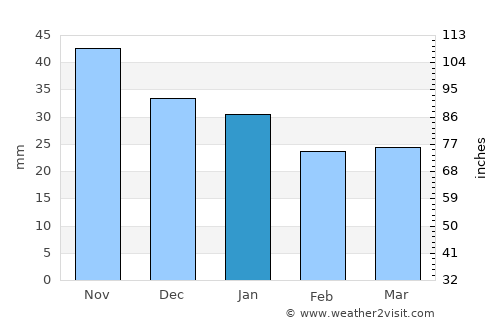 Miass average rain in January