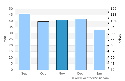 Międzychód average rain in November