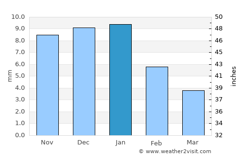 Miguel Auza average rain in January