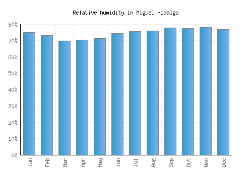 Miguel Hidalgo relative humidity averages
