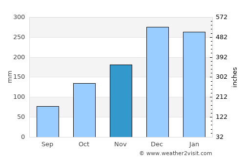 Miguel Pereira average rain in November