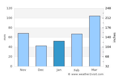 Minakuchi average rain in January