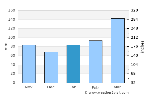 Minamata average rain in January