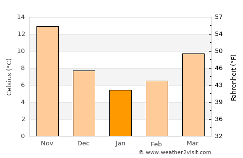 Minamata average temperature in January