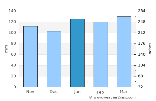 Minas de Corrales average rain in January