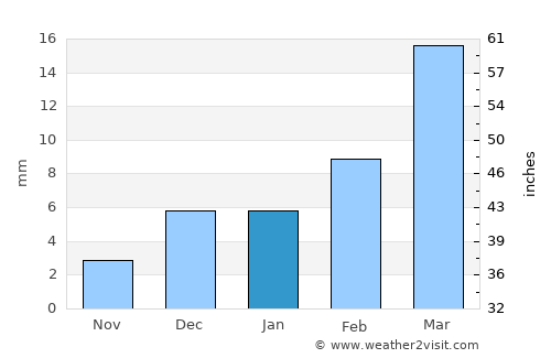 Minchinābād average rain in January