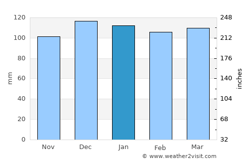 Minden average rain in January