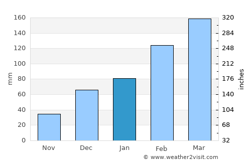 Mingāora average rain in January