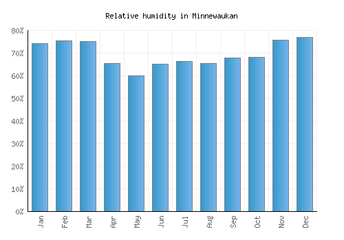 Minnewaukan relative humidity averages