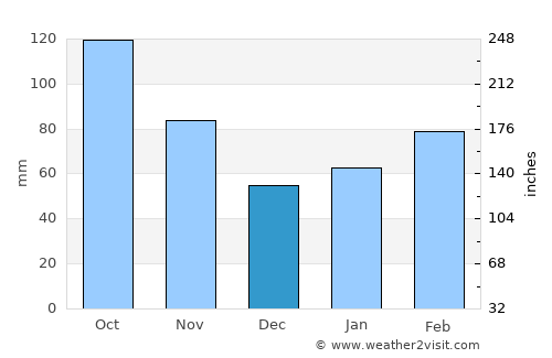 Minokamo average rain in December
