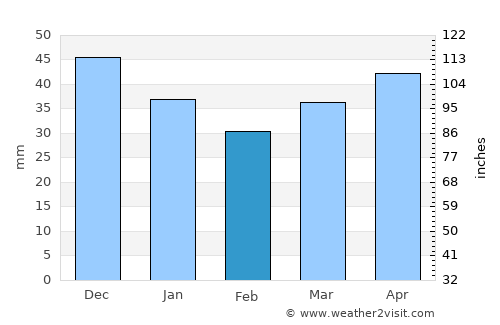Mir average rain in February