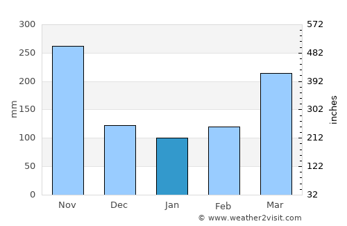 Mitzic average rain in January