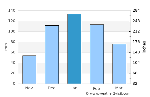 Mizque average rain in January