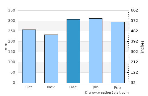 Mogi das Cruzes average rain in December