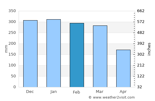 Mogi das Cruzes average rain in February