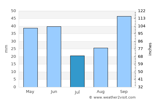 Mogi Mirim average rain in July