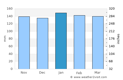 Mojón Grande average rain in January