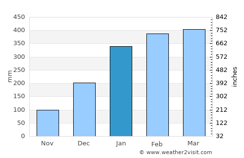 Moju average rain in January