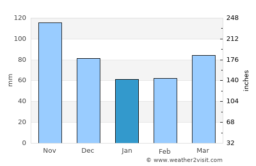 Mokronog average rain in January