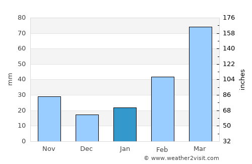 Mon average rain in January