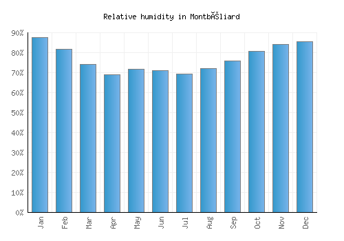 Montbéliard relative humidity averages