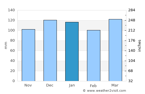 Monte Maíz average rain in January