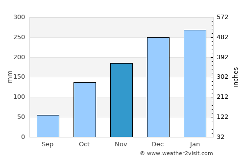 Monte Santo de Minas average rain in November