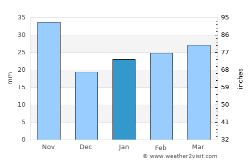 Montemorelos average rain in January