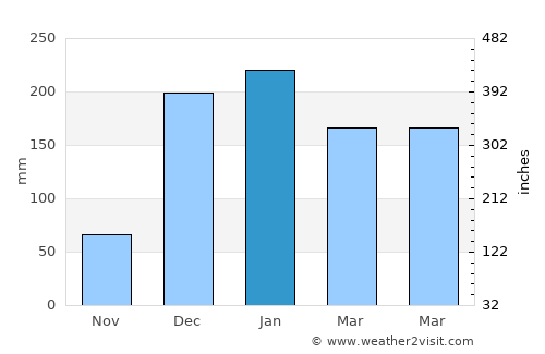 Montepuez average rain in January