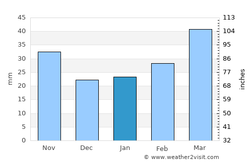 Montevideo average rain in January