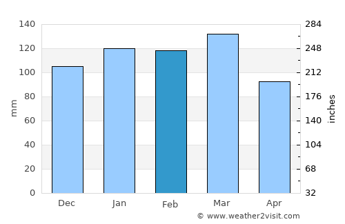 Monticello average rain in February