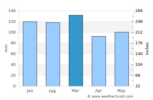 Monticello average rain in March