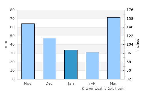 Monticello average rain in January