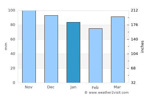 Montrose average rain in January