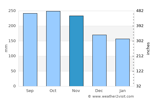 Morelia average rain in November