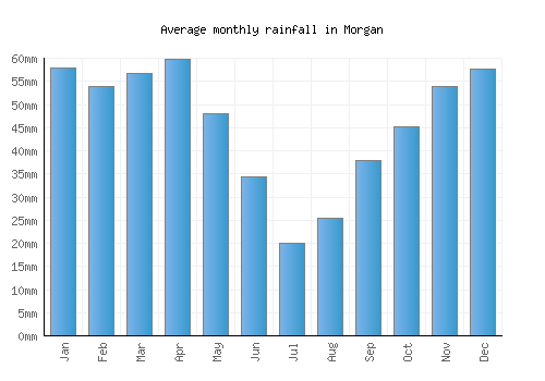 Morgan monthly rainfall chart (mm)