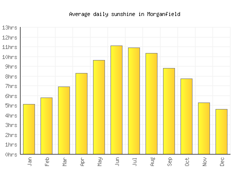 Morganfield average daily sunshine chart