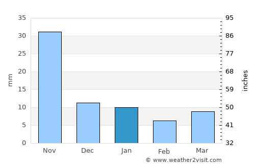 Morocelí average rain in January