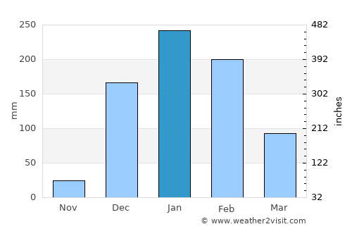 Morondava average rain in January