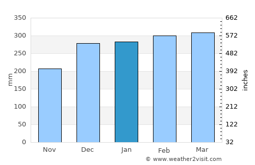 Mount Hagen average rain in January