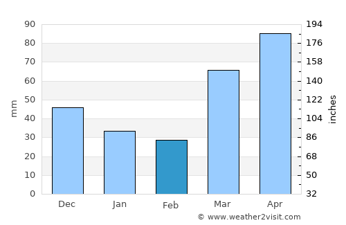Mount Pleasant average rain in February