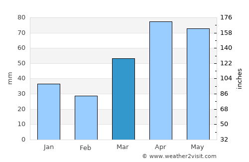 Mount Pleasant average rain in March