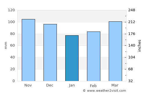 Mount Pleasant average rain in January