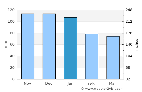 Mount Vernon average rain in January